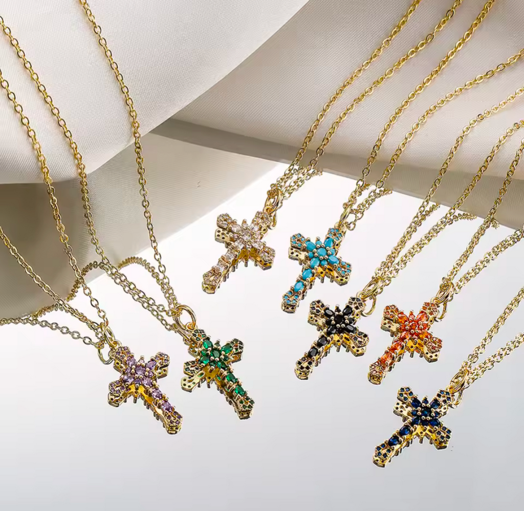 Colorful Cross Pendant Necklace