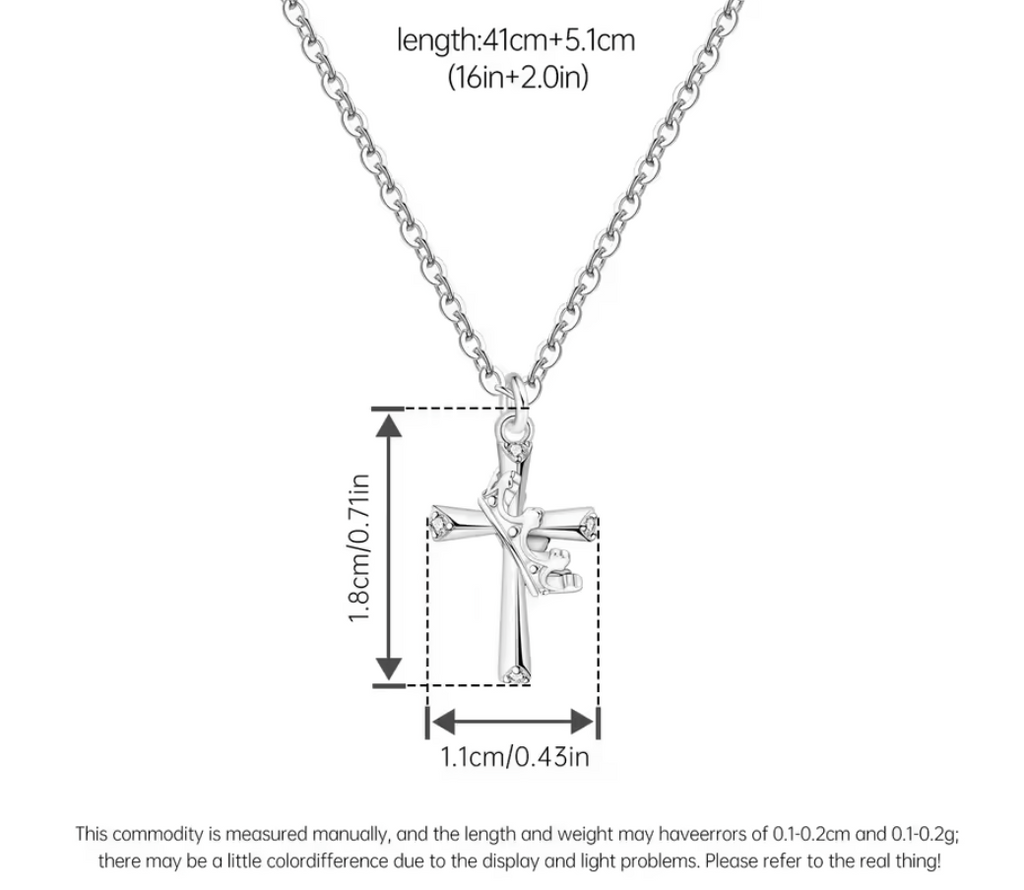 Vintage Crown Zircon Cross Chain Necklace