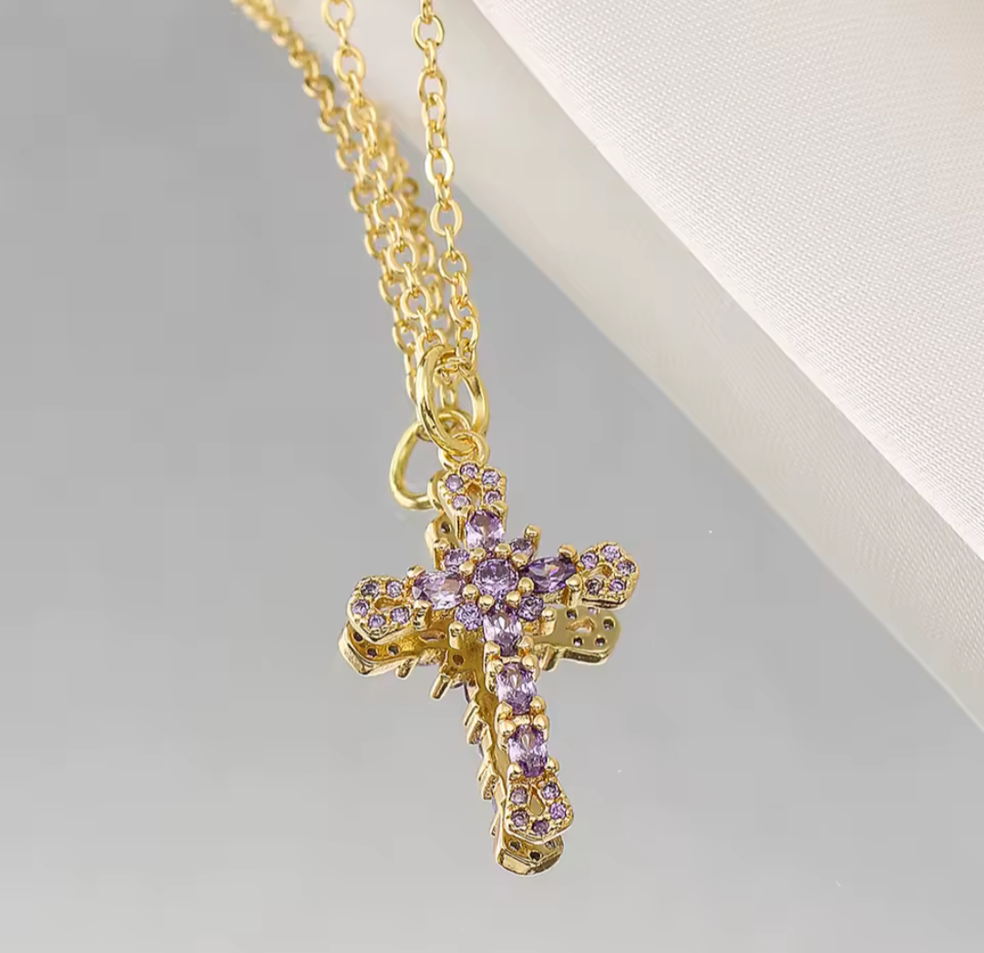 Colorful Cross Pendant Necklace
