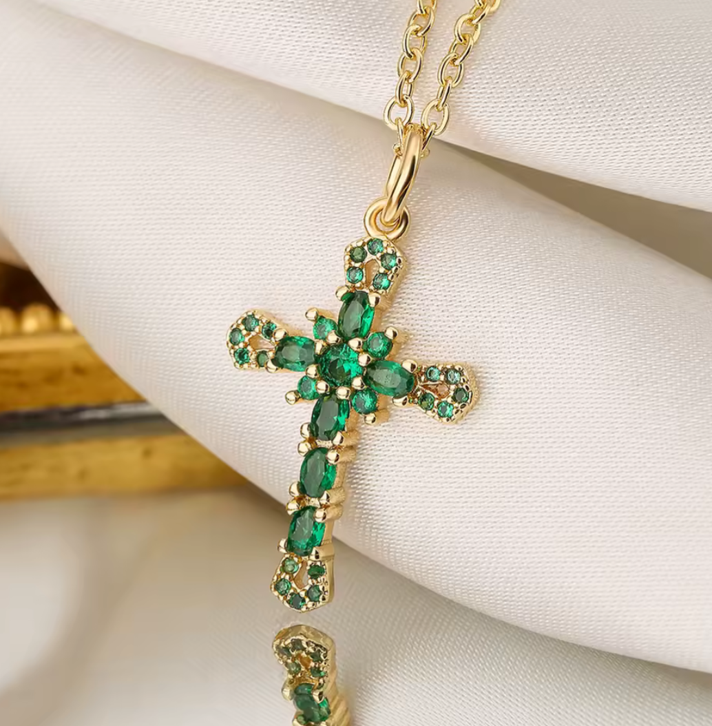 Colorful Cross Pendant Necklace
